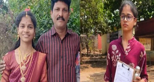 ప్రమాదంలో తండ్రి మృతి, కూతురు పరీక్షకు