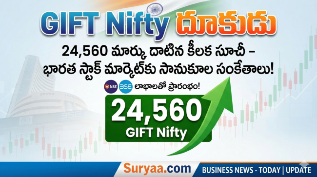 స్టాక్ మార్కెట్‌కు బలమైన ఓపెనింగ్. 24,560 దాటిన GIFT Nifty  
