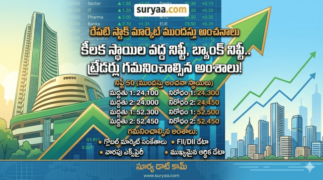 నేటి స్టాక్ మార్కెట్ అంచనాలు: కీలక స్థాయిల వద్ద నిఫ్టీ, బ్యాంక్ నిఫ్టీ.. ట్రేడర్లు గమనించాల్సిన అంశాలు