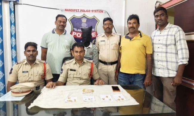 సీసీ కెమెరాల నిఘాతో అంతరాష్ట్ర దొంగ అరెస్ట్ నందిపేట్ చోరీ కేసు ఛేదన..   --10 తులాల 8 గ్రాముల బంగారం స్వాధీనం