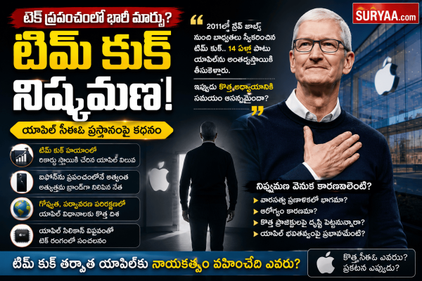 టిమ్ కుక్ నిష్క్రమణ: యాపిల్ సీఈఓ ప్రస్థానంపై కథనం