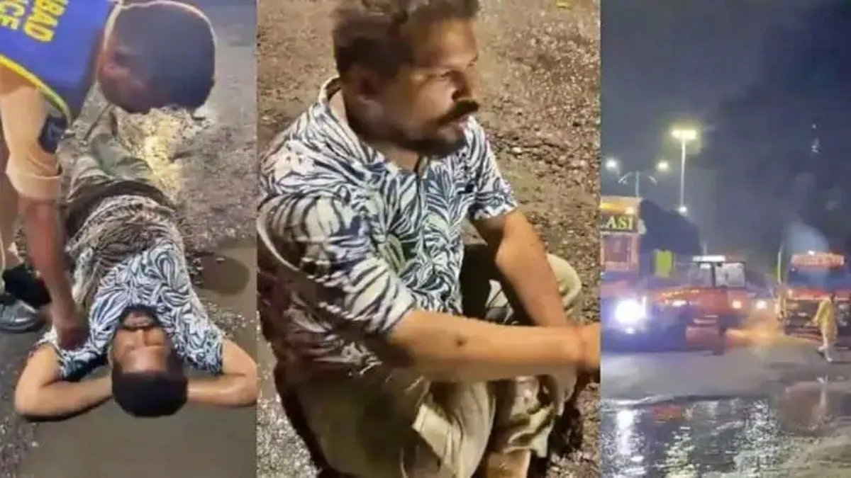 హైదరాబాద్ రోడ్ల దుస్థితిపై వినూత్న నిరసన.. గుంతలోనే కూర్చొని ప్రభుత్వానికి షాక్ ఇచ్చిన వ్యక్తి!