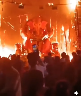 గణేష్ మండపంలో మంటలు 