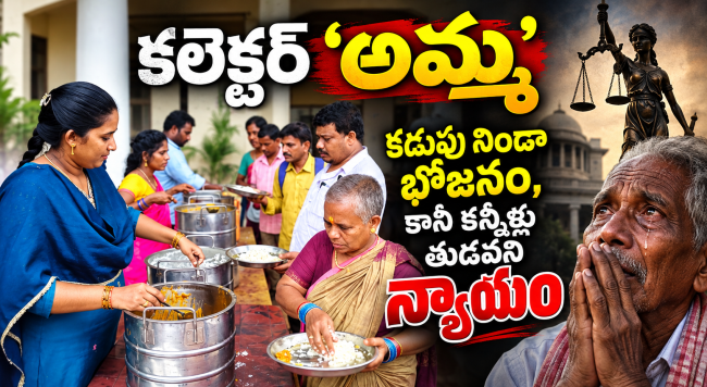 కలెక్టర్ 'అమ్మ'  కడుపు నిండా భోజనం, కానీ కన్నీళ్లు తుడవని న్యాయం