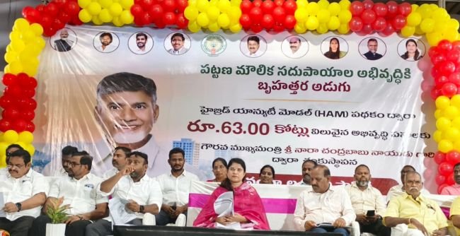నంద్యాల టౌన్ హల్ లో వర్చువల్ లో ముఖ్యమంత్రి చేతుల మీదుగా రూ. 63.00 కోట్లు విలువైన అభివృద్ధి పనుల ప్రారంభం