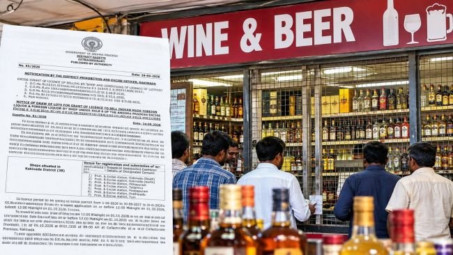 కాకినాడ జిల్లాలో 38 మద్యం దుకాణాలకు దరఖాస్తులు