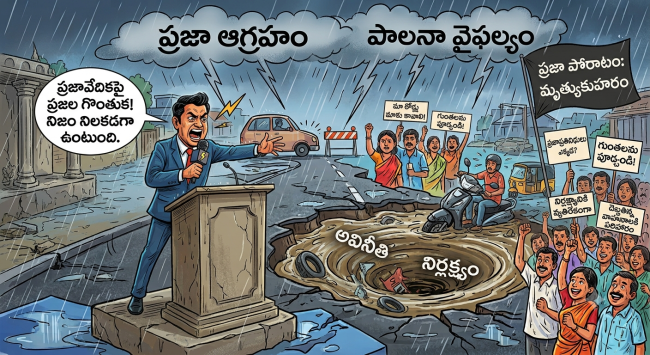 మృత్యుకుహరాల్లా మారిన పరవాడ – సబ్బవరం రహదారి: