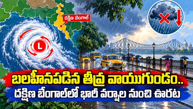 బలహీనపడిన తీవ్ర వాయుగుండం.. దక్షిణ బెంగాల్‌లో భారీ వర్షాల నుంచి ఊరట