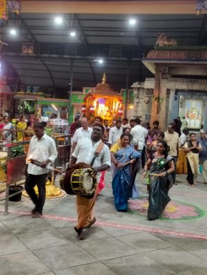 శోభాయమానంగా పార్వతీపరమేశ్వరుల ప్రాకారోత్సవం