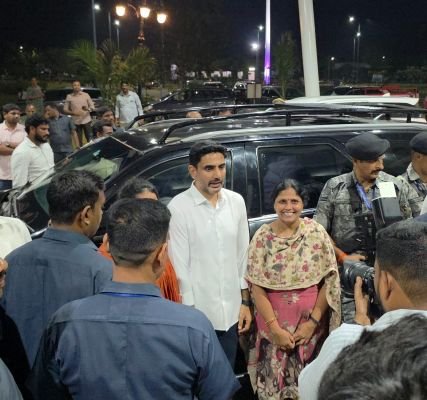 రాష్ట్ర మంత్రి నారా లోకేష్ కు ఘన స్వాగతం