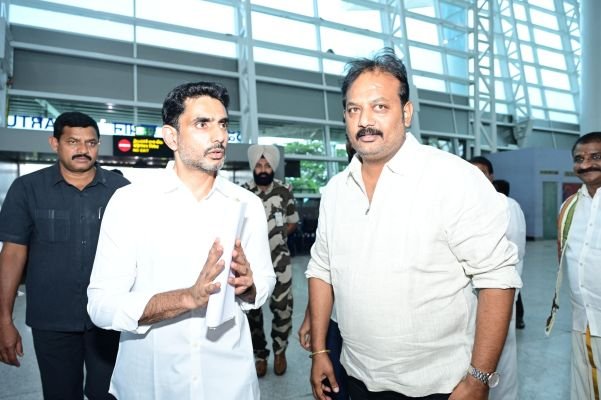 రాష్ట్ర మంత్రి నారా లోకేష్ కు సాదర వీడ్కోలు