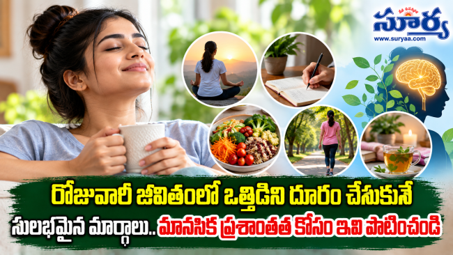 రోజువారీ జీవితంలో ఒత్తిడిని దూరం చేసుకునే సులభమైన మార్గాలు.. మానసిక ప్రశాంతత కోసం ఇవి పాటించండి
