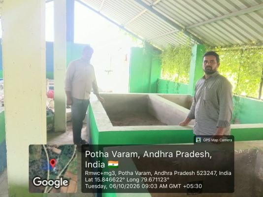 కంపోస్ట్ ఎరువుతయారీ విధానాన్ని పరిశీలించిన డిప్యూటీ ఎంపీడీవో.