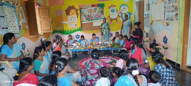 వెంపరాల అంగన్వాడి కేంద్రంలో పోషణ మాసోత్సవాలు.