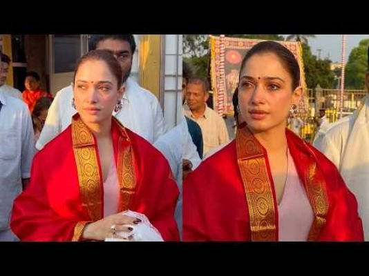 తిరుమలలో స్టార్ హీరోయిన్ తమన్నా సందడి.. జీవితంలో ఎడపని అద్భుతమైన అనుభూతి అంటూ భావోద్వేగం!