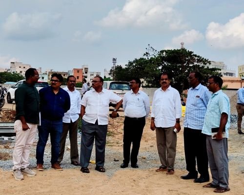 ఈవీ బస్ ఛార్జింగ్ స్టేషన్ పనుల పరిశీలన..