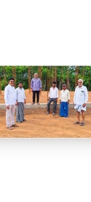 వీరభద్రాపురంలో దేవస్థాన నిర్మాణ పనులను పరిశీలించిన గొడుగులూరి వెంకటాద్రి