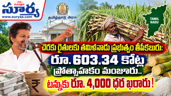  చెరకు రైతులకు తమిళనాడు ప్రభుత్వం తీపికబురు.