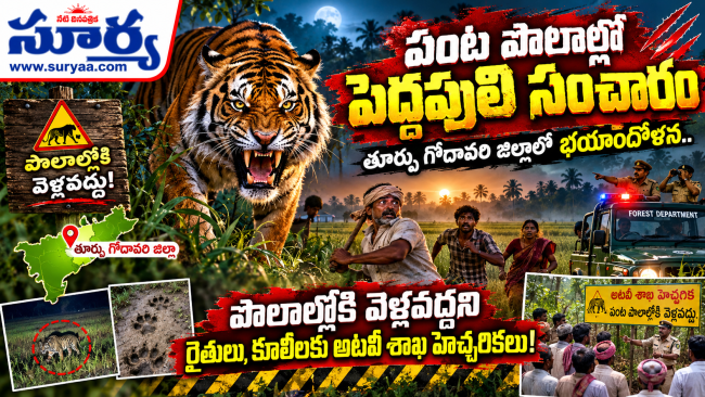 పంట పొలాల్లో పెద్దపులి సంచారం: