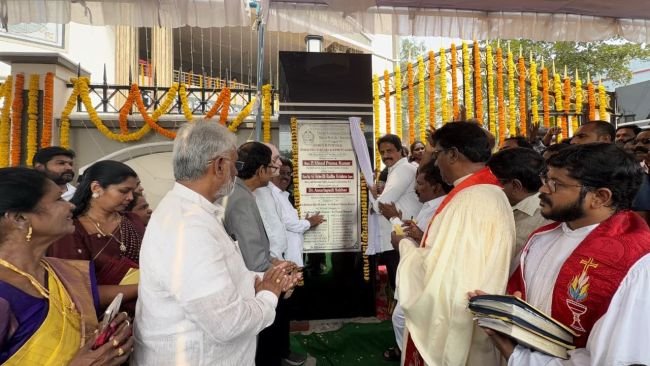 మత సామరస్యంతోనే సమాజాభివృద్ధి  అన్ని మతాల విశ్వాసాలను గౌరవించాలి  లూథరన్ చర్చి ప్రారంభోత్సవంలో ఎమ్మెల్యే ఆరిమిల్లి రాధాకృష్ణ