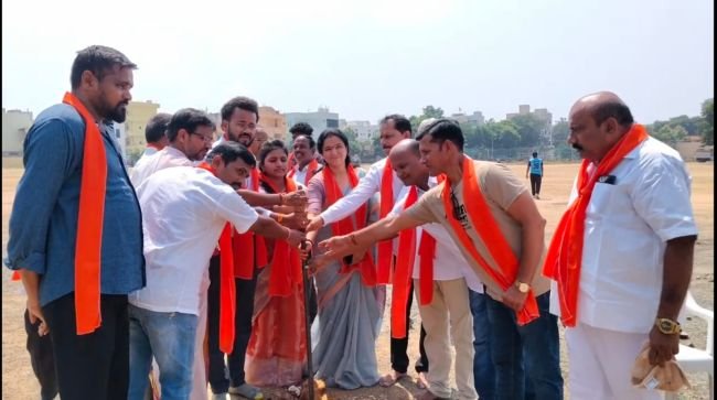 డైట్‌ మైదానంలో దసరా వేడుకలకు శ్రీకారం
