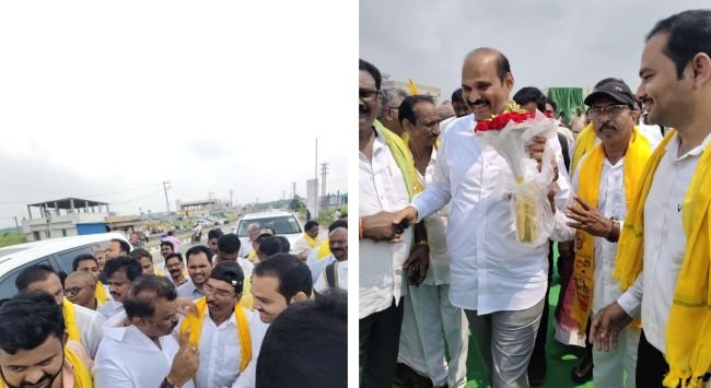 మంత్రులకు స్వాగతం పలికిన మాస్టారు కొండపల్లి