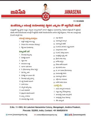 నియోజకవర్గ  జనసేన సమన్వయకర్తలు ముగ్గురు.