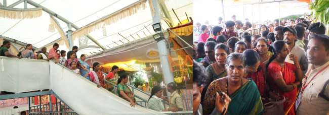 ఇంద్రకీలాద్రిపై భక్తులకు ఊరట.. - సాంకేతికతతో సులభ దర్శనం  భారీగా తరలివస్తున్న భక్తులు.. - గంటలోపే అమ్మవారి దర్శనం