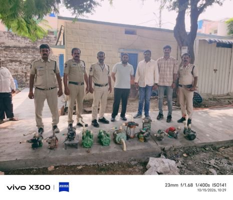 అక్రమంగా అమర్చిన 12 మోటార్లు స్వాధీనం