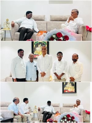 మాజీ మంత్రి హరీష్ రావును కలిసిన పరిగి మాజీ ఎమ్మెల్యే కొప్పుల మహేష్ రెడ్డి 