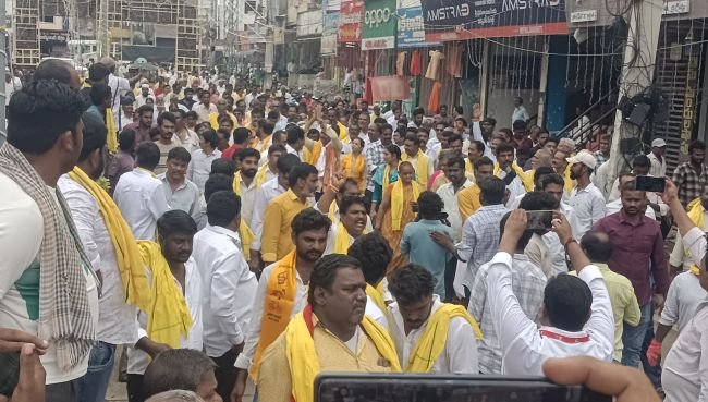 అద్దంకిలో తెదేపా అభ్యర్థుల నామినేషన్ ర్యాలీ.