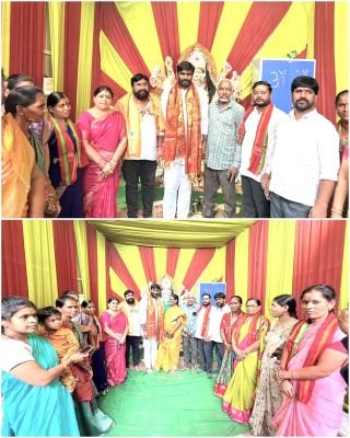  దుర్గామాత మండపాల్లో మారబోయిన రవి యాదవ్  ప్రత్యేక పూజలు