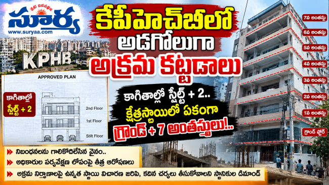 కేపీహెచ్‌బీలో అడ్డగోలుగా అక్రమ కట్టడాలు