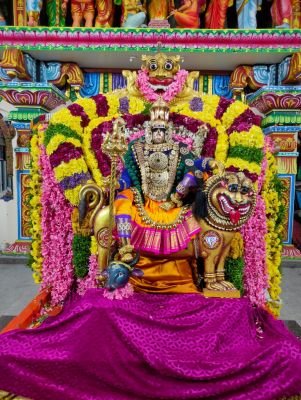 దుర్గాదేవి అలంకారంలో భువనేశ్వరి అమ్మవారి దర్శనం