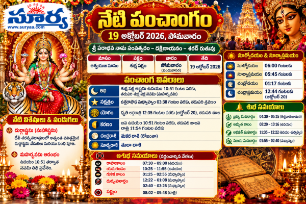 నేటి పంచాంగం – 19 అక్టోబర్ 2026.