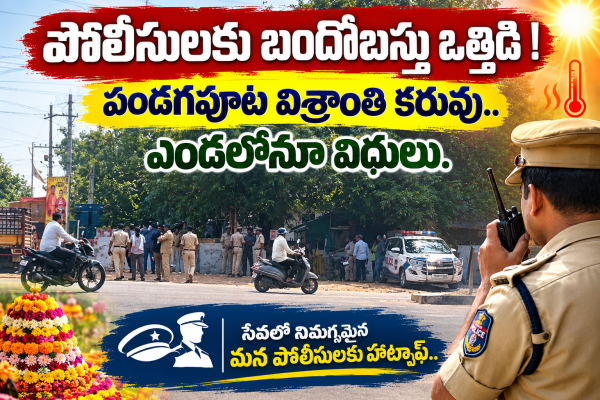 పోలీసులకు బందోబస్తు ఒత్తిడి.. • పండగ పూటా విశ్రాంతి కరువు!