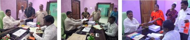 మూడు నామినేషన్లు స్వీకరణ 