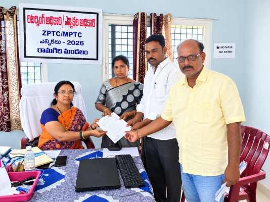 మాదాపురంఎంపీటీసీ స్థానానికి నామినేషన్ దాఖలు చేసిన టిడిపి అభ్యర్థి గంగాదేవి