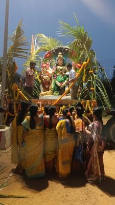 ప్రముఖ్ టౌన్ షిప్ లో వైభవంగా దుర్గామాత శోభయాత్ర 