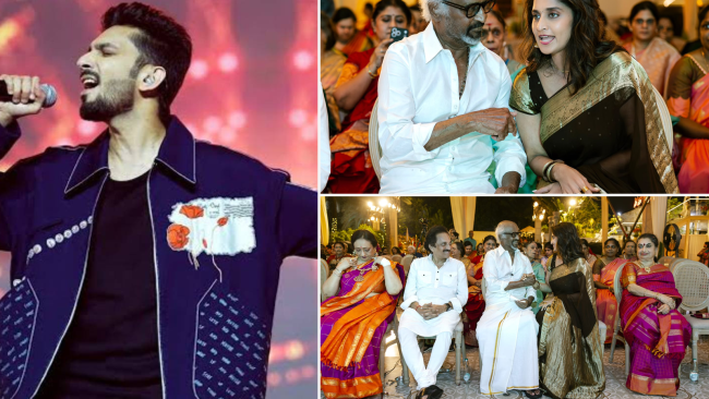 కోలాహలంగా అనిరుధ్ వివాహ వేడుకలు.. రజనీకాంత్, షాలిని అజిత్ సందడి