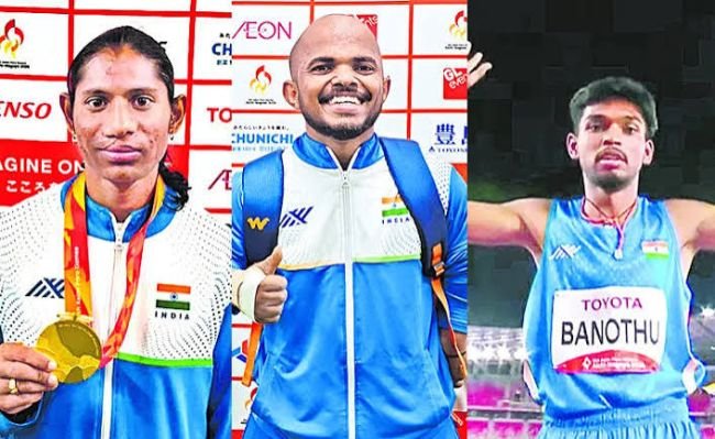 ఆసియా పారా క్రీడల్లో భారత అథ్లెట్ల అపూర్వ విజయం.. ఒకే రోజు ఏకంగా 27 పతకాల పంట