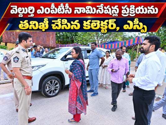 వెల్దుర్తి ఎంపీటీసీ నామినేషన్ల ప్రక్రియను తనిఖీ చేసిన కలెక్టర్, ఎస్పీ