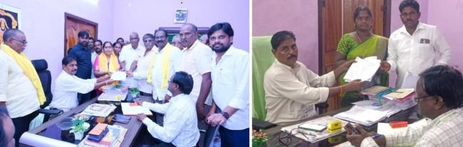 నగరం మండలంలో 76 ఎంపీటీసీ స్థానాలకు నామినేషన్లు స్వీకరణ 