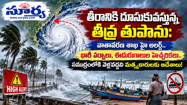  తీరానికి దూసుకువస్తున్న తీవ్ర తుపాను: