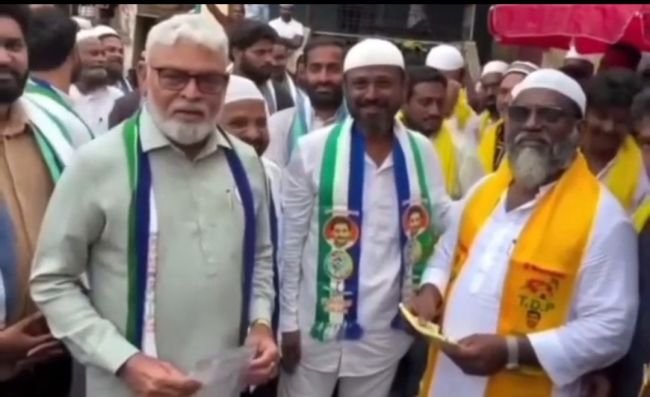 గుంటూరు: కార్పొరేషన్ ఎన్నికల ప్రచారంలో ఆసక్తికర దృశ్యం 
