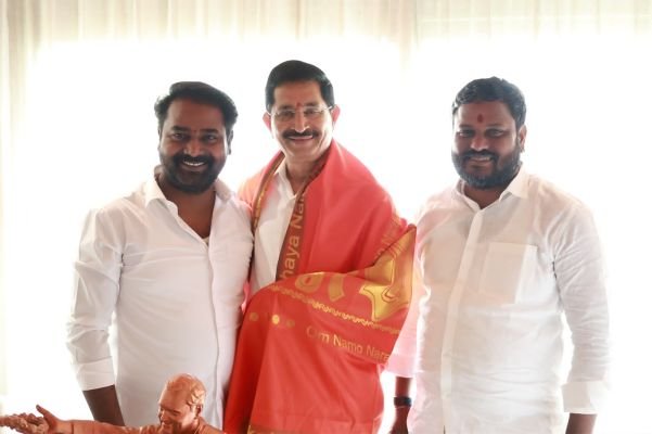 రాజ్యసభ సభ్యుడు వేం నరేందర్ రెడ్డిని మర్యాదపూర్వకంగా నివాసంలో కలిసిన కాట శ్రీనివాస్ గౌడ్, నీలం మధు
