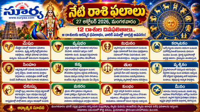 నేటి రాశి ఫలాలు –27 అక్టోబర్ 2026 