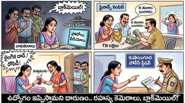ఉద్యోగం పేరుతో నమ్మించి.. రహస్య కెమెరాలతో బ్లాక్‌మెయిల్‌.. మత్తుమందు ఇచ్చి లైంగిక దాడి