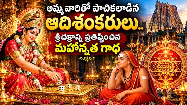 అమ్మవారితో పాచికలాడిన ఆదిశంకరులు.. శ్రీచక్రాన్ని ప్రతిష్ఠించిన మహోన్నత గాథ