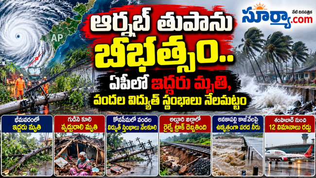 ఆర్నబ్‌ తుపాను బీభత్సం.. ఏపీలో ఇద్దరు మృతి, వందల విద్యుత్ స్తంభాలు నేలమట్టం